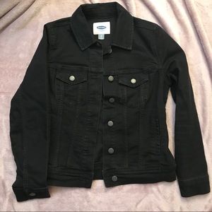 Black denim jacket with stretch